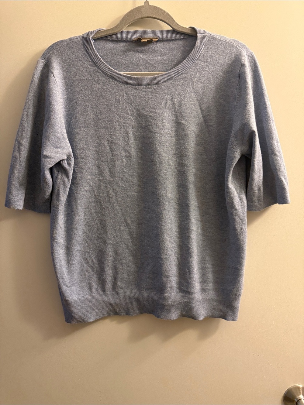 Milano Light Blue Crew Neck Short-Sleeve Sweater